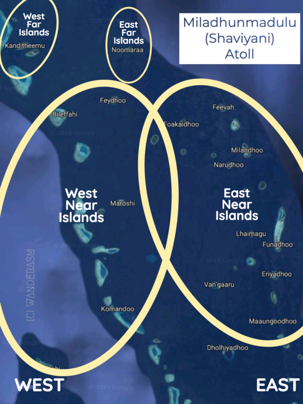 Map of Miladhunmadulu (Shaviyani - Sh) Atoll