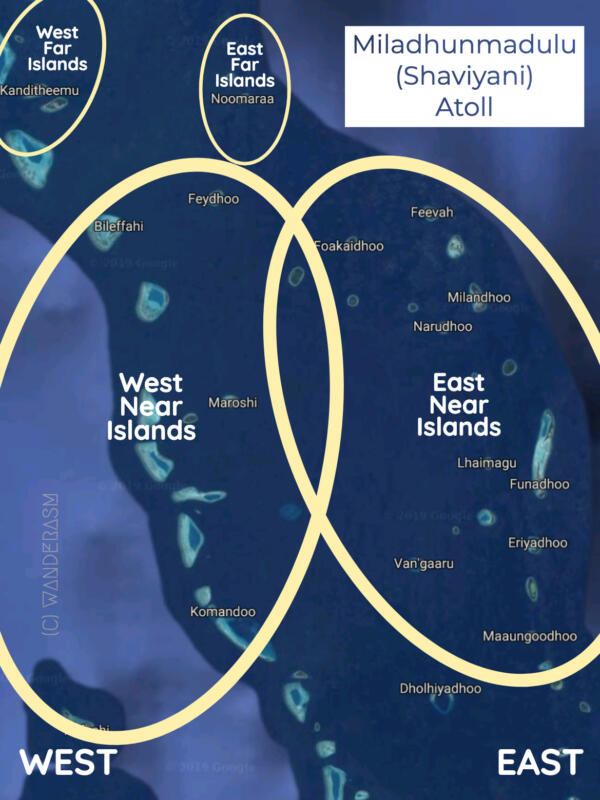 Map of Miladhunmadulu (Shaviyani - Sh) Atoll