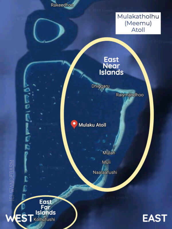 Map of Mulakatholhu (Meemu - M) Atoll